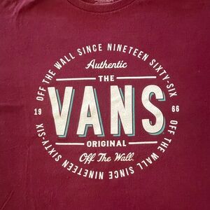 Vans Burgundy Crewneck Relaxed Fit Tee XL